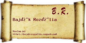 Baják Rozália névjegykártya